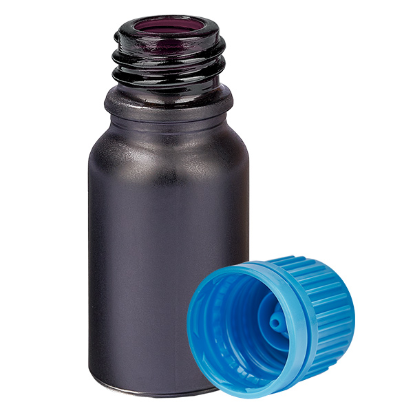 Frasco 10ml 11mm tapón rosca azul inviolable BlackLine UT18/10 Frasco 10ml 11mm tapón rosca azul inviolable BlackLine UT18/10