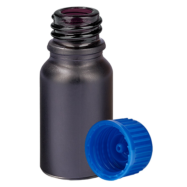 Frasco 10ml 11mm tapón rosca azul estándar BlackLine UT18/10 Frasco 10ml 11mm tapón rosca azul estándar BlackLine UT18/10