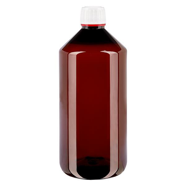Botella PET 1000ml con tapón flip-top blanco Botella PET 1000ml con tapón flip-top blanco