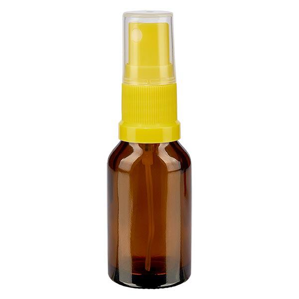 Botella de farmacia marrón 30ml pulverizador superior amarillo Botella de farmacia marrón 30ml pulverizador superior amarillo
