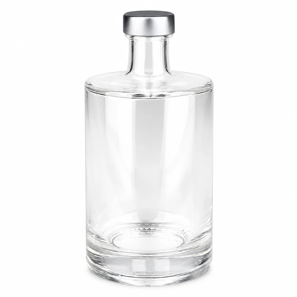 Botella de vidrio de 500 ml Sam con tapón de rosca plateado UNiTWIST transparente vacía Foto del producto