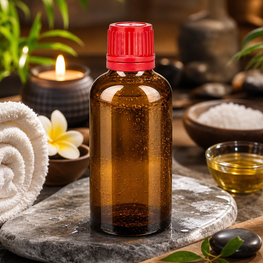 Frasco de cristal BrownLine de 50 ml con tapón precintable y cuentagotas para una dosificación precisa