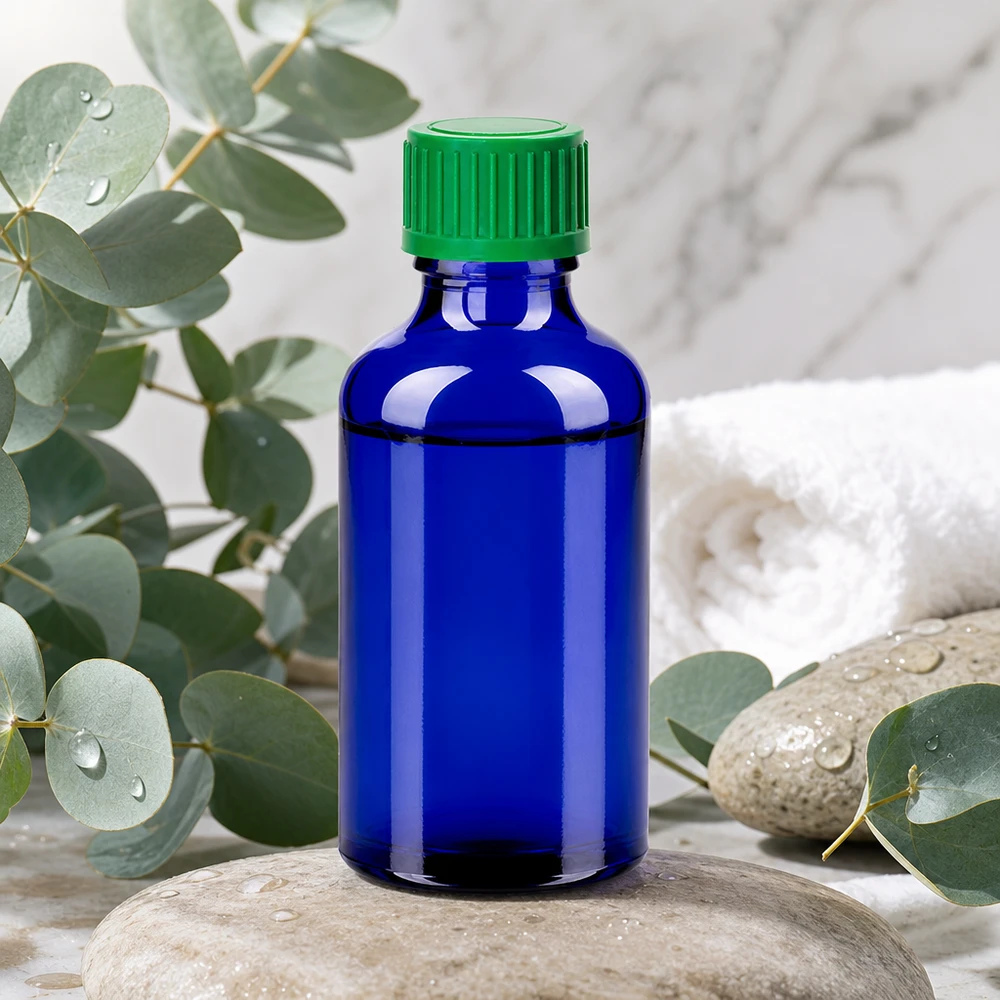 Frasco cuentagotas de 50 ml 0,8 mm verde Cierre estándar BlueLine UT18/50 Frasco cuentagotas BlueLine de 50 ml con tapón verde STD para una dosificación exacta del líquido