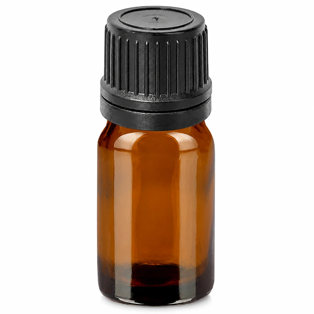 Frasco cuentagotas de 5ml 1mm negro cierre inviolable BrownLine UT18/5 Frasco gotero 5ml marrón con tapón negro para aceites esenciales y aromaterapia