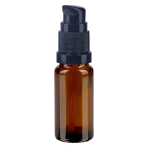 Botella de farmacia marrón 10ml tapón bomba negro estándar Botella de farmacia marrón 10ml tapón bomba negro estándar