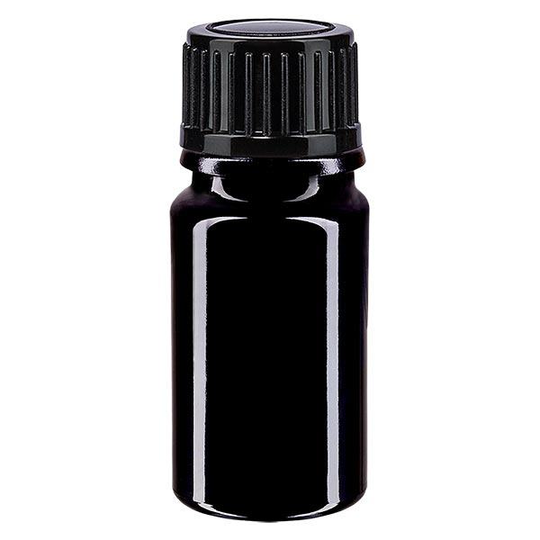 Botella de farmacia violeta 5ml tapón de rosca negro estándar