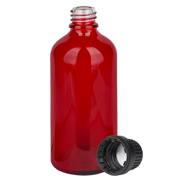 Botella 100ml 11mm tapón rosca negro inviolable RedLine UT18/100 Botella 100ml 11mm tapón rosca negro inviolable RedLine UT18/100