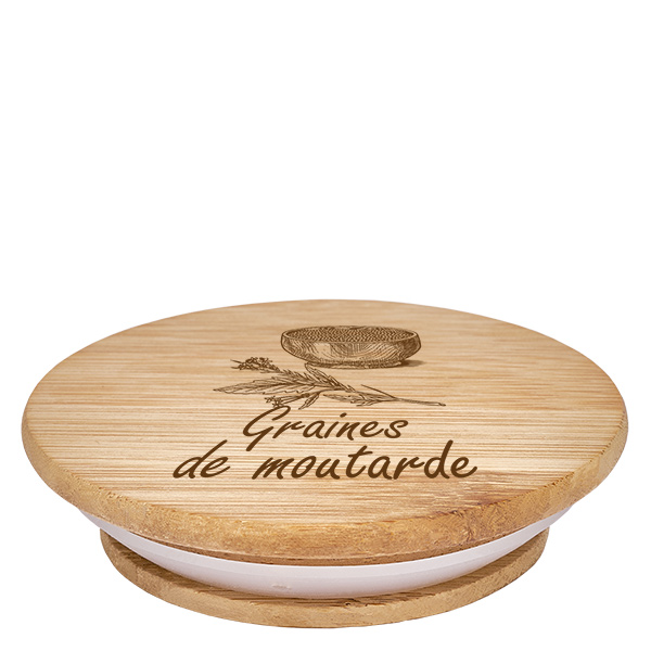 Tapa de madera "Graines de moutarde" para WECK RR60