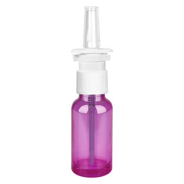 Frasco pulverizador nasal de 20ml blanco/transparente estándar PurpleLine. UT18/20