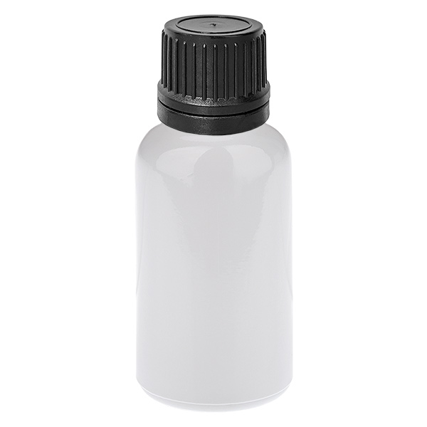 Frasco cuentagotas de 20 ml, 1 mm, negro, cierre de seguridad WhiteLine UT18/20