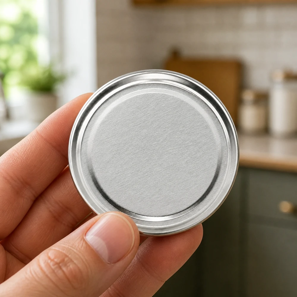 Tapa BasicSeal de 66 mm, color plateado (TO66) UNiTWIST La tapa metálica plateada del TO66 se sujeta entre los dedos en la cocina