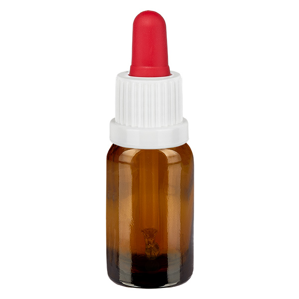 Frasco pipeta 10ml blanco/rojo cierre inviolable BrownLine UT18/10