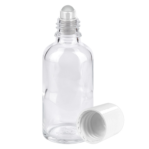 Frasco roll-on de 50 ml blanco con tapón estándar ClearLine UT18/50 Frasco roll-on de 50 ml blanco con tapón estándar ClearLine UT18/50