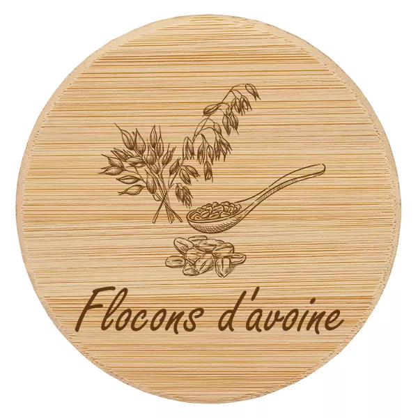 Couvercle en bois "Flocons d'avoine" pour WECK RR100 Couvercle en bois "Flocons d'avoine" pour WECK RR100