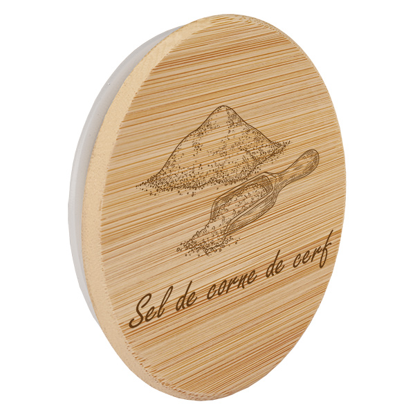 Couvercle en bois "Sel de corne de cerf" pour WECK RR60 Couvercle en bois "Sel de corne de cerf" pour WECK RR60