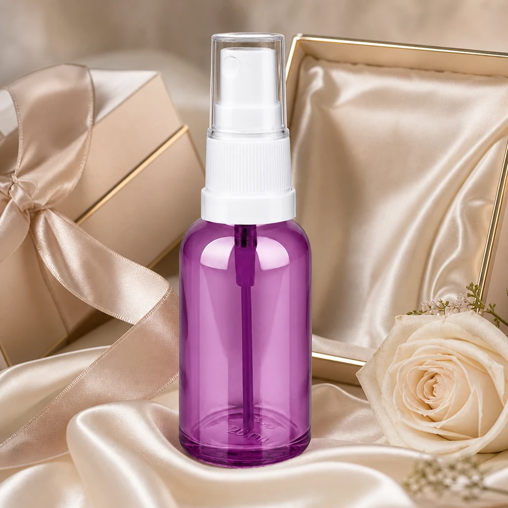 Elegante frasco pulverizador de 30 ml con diseño Purple Line para productos cosméticos de lujo
