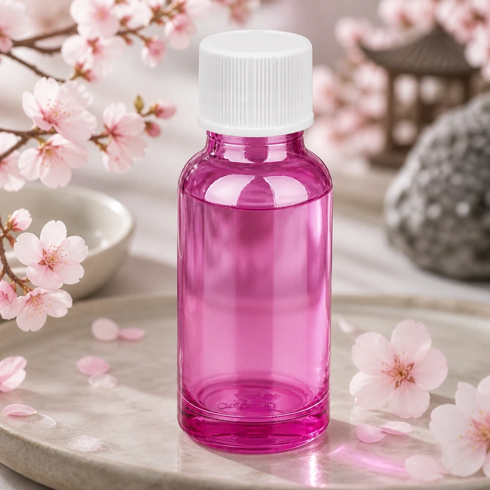 Botella de 20ml 11mm tapón de rosca blanco estándar PurpleLine UT18/20 Frasco de 20 ml con abertura de 11 mm en vidrio morado perfecto para cosméticos y sueros DIY
