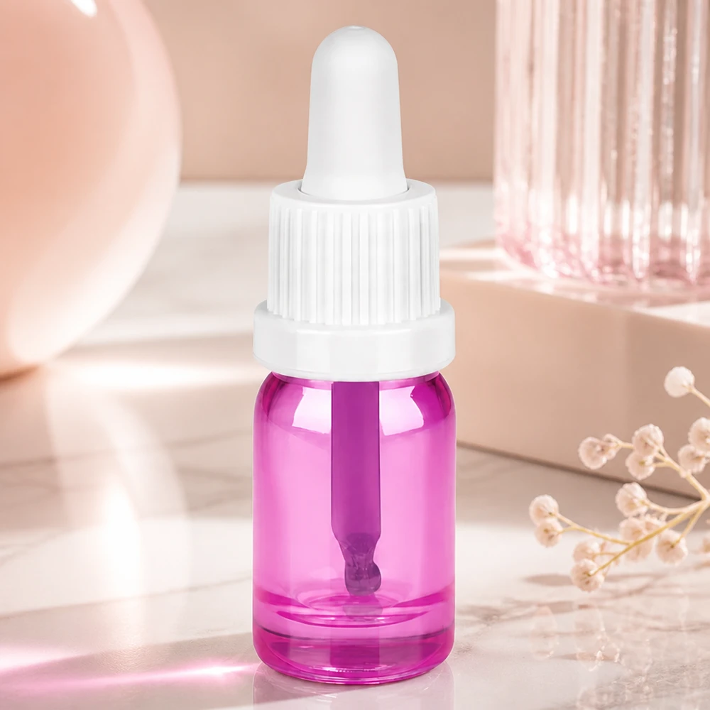Frasco pipeta 5ml blanco originalidad tapón de rosca PurpleLine UT18/5 Frasco pipeta Premium 5ml con vidrio de borosilicato violeta y pipeta ergonómica blanca