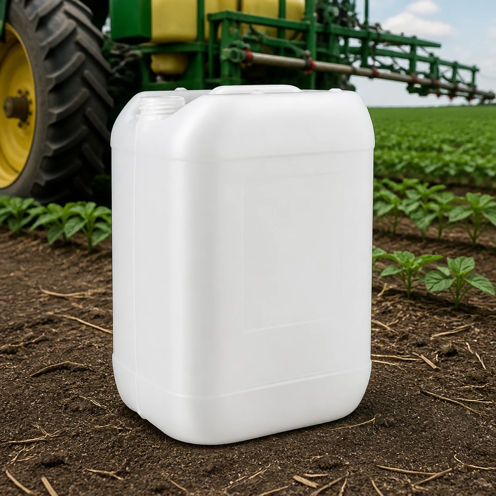 Bidón para productos agroquímicos de 25 litros, recipiente de HDPE blanco sin tapón, para uso en el campo