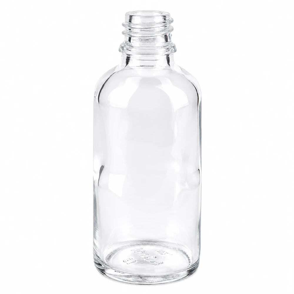 Frasco de vidrio transparente 50ml DIN 18 Frasco de farmacia transparente ApoGlas de 50 ml de vidrio transparente para medicamentos y tinturas