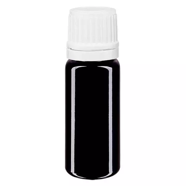 Botella de farmacia violeta 10ml tapón rosca blanco cierre inviolable