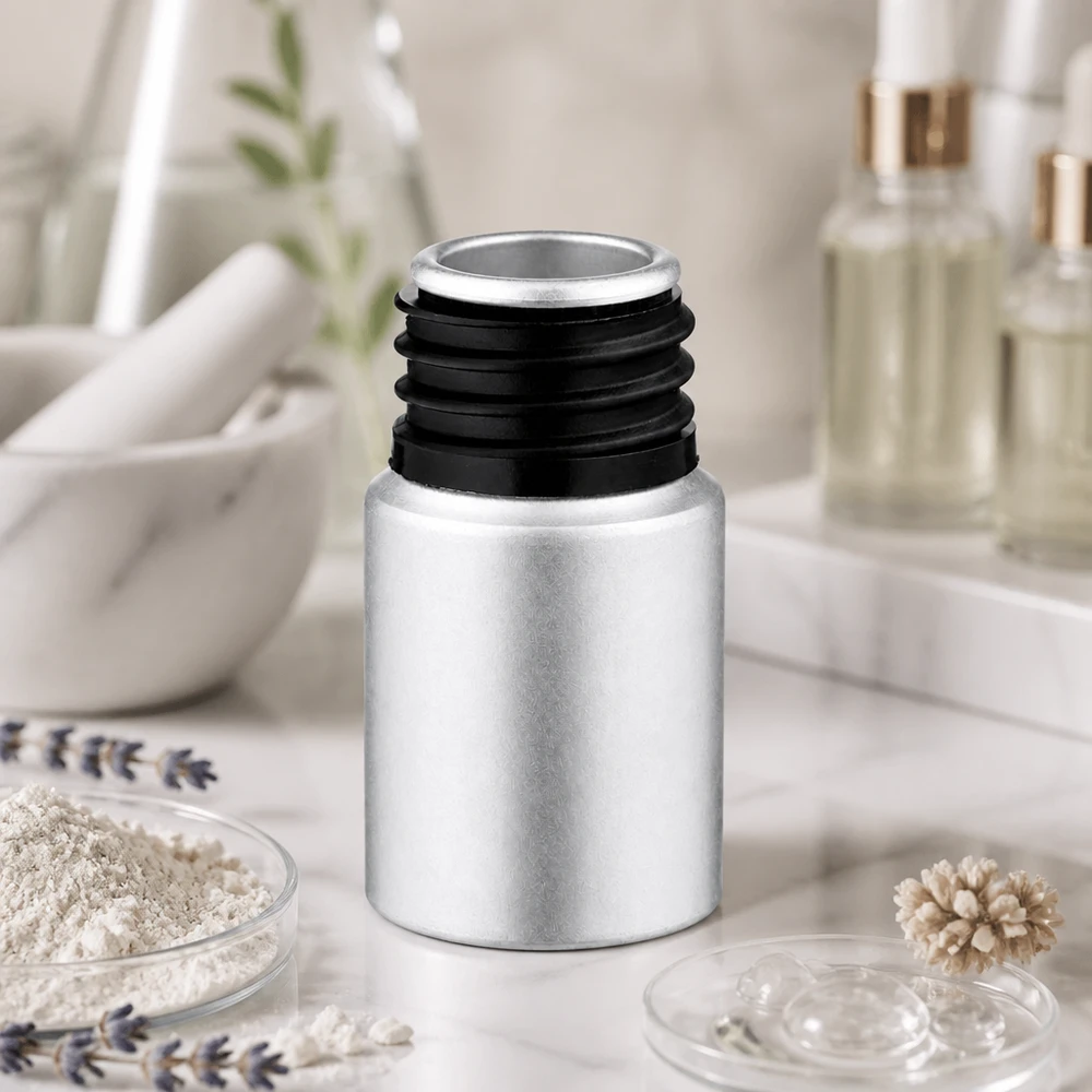 Frasco de aluminio plateado de 10 ml con acabado mate para cosmética de bricolaje y cuidado natural de la piel