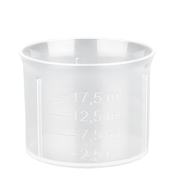 Vaso dosificador transparente de 20 ml con escala ApoGlas