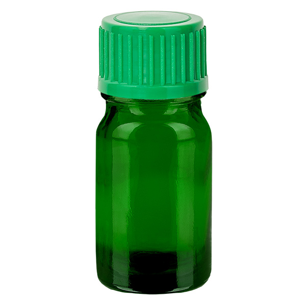 Frasco cuentagotas de 5 ml 0,8 mm verde Cierre estándar GreenLine UT18/5 Frasco cuentagotas de 5 ml 0,8 mm verde Cierre estándar GreenLine UT18/5