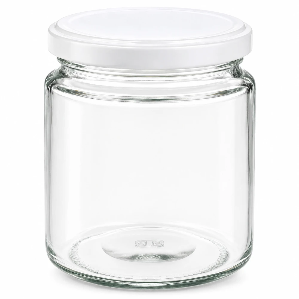Tarro para miel de 350 g con tapa blanca BasicSeal UNiTWIST Tarro de miel de 250 ml con tapa blanca BasicSeal UNiTWIST, tarro de cristal vacío para miel y mermelada