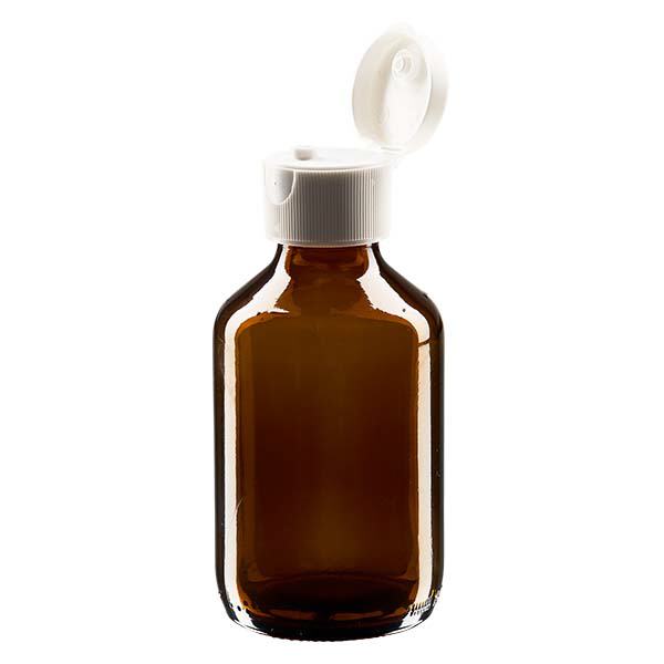 Frasco medicamento 150ml marrón, con tapa abatible ApoGlas Frasco medicamento 150ml marrón, con tapa abatible ApoGlas