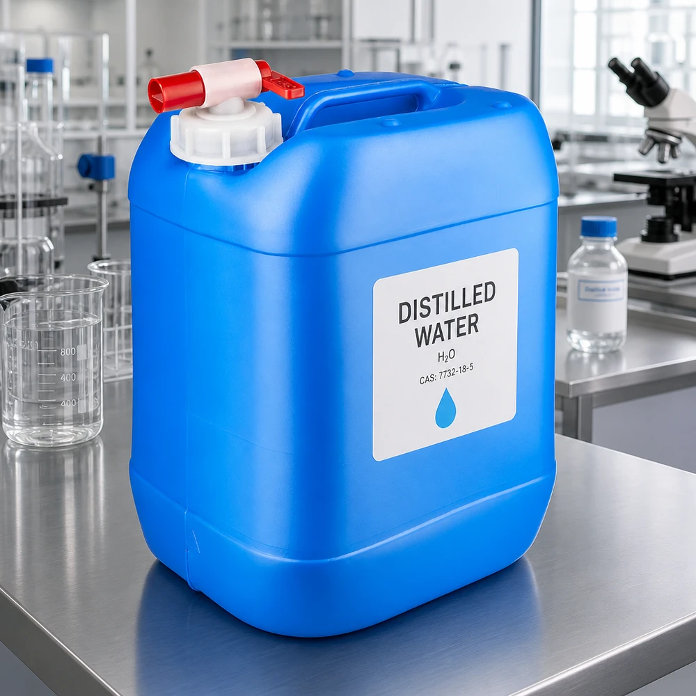 Bidón resistente de 20 litros en color azul con un práctico grifo para almacenar líquidos de forma segura