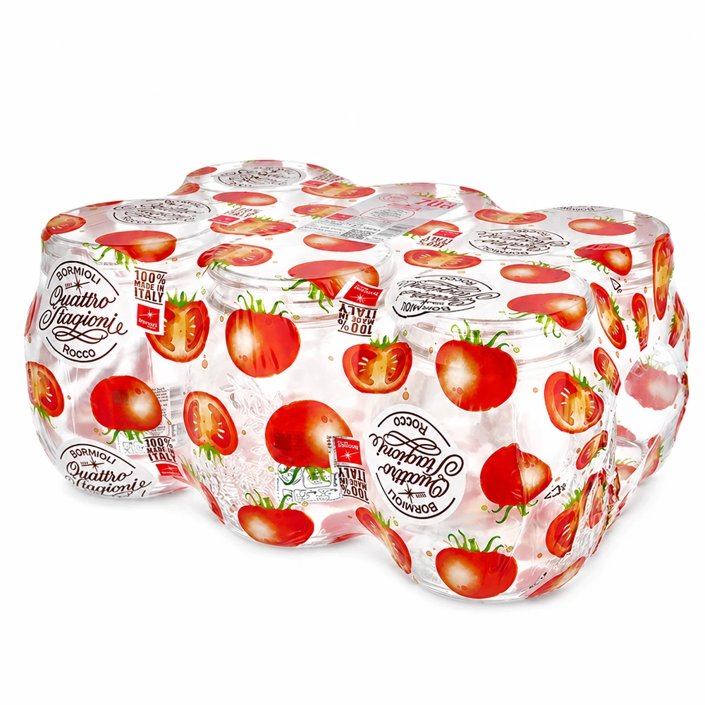 Tarros de conserva Quattro Stagioni 700 ml con motivo de tomates Tarros domésticos italianos en paquete de 6