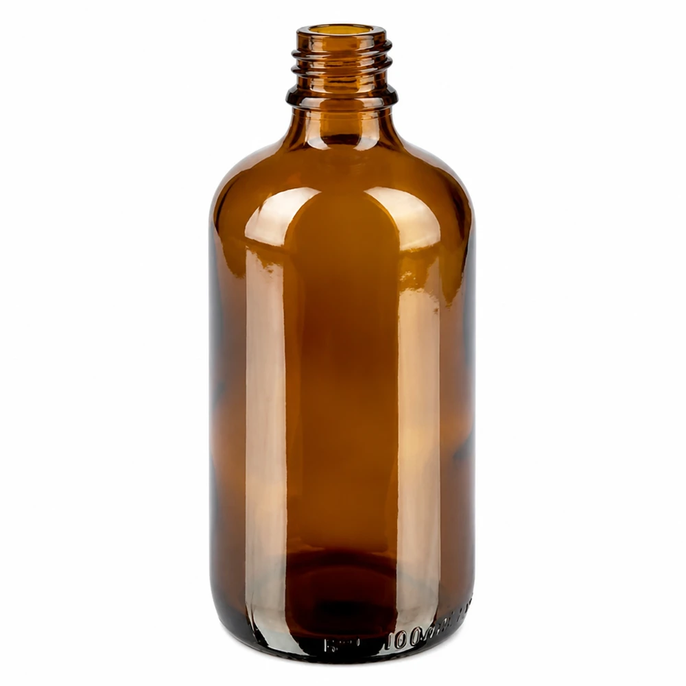 Frasco de vidrio marrón de 100 ml para spray nasal con rosca UT18 de la serie BrownLine