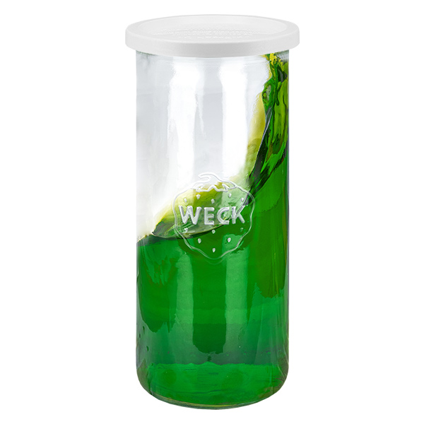 Juego de 6 tarros Weck redondos de 1500 ml con tapa adhesiva Juego de 6 tarros Weck redondos de 1500 ml con tapa adhesiva