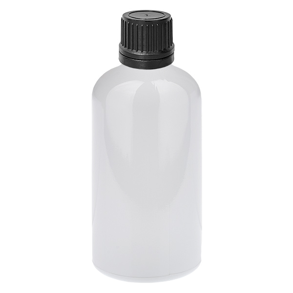 Frasco cuentagotas de 100 ml, 1 mm, negro, cierre de seguridad WhiteLine UT18/100