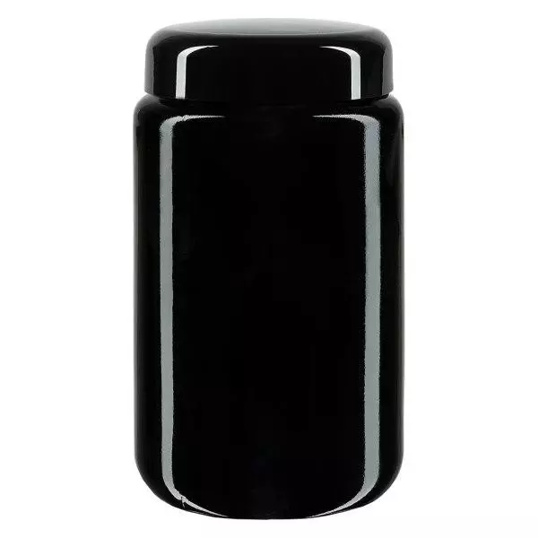 Tarro cuello ancho+ vidrio violeta 400ml, con tapa negra Tarro cuello ancho+ vidrio violeta 400ml, con tapa negra