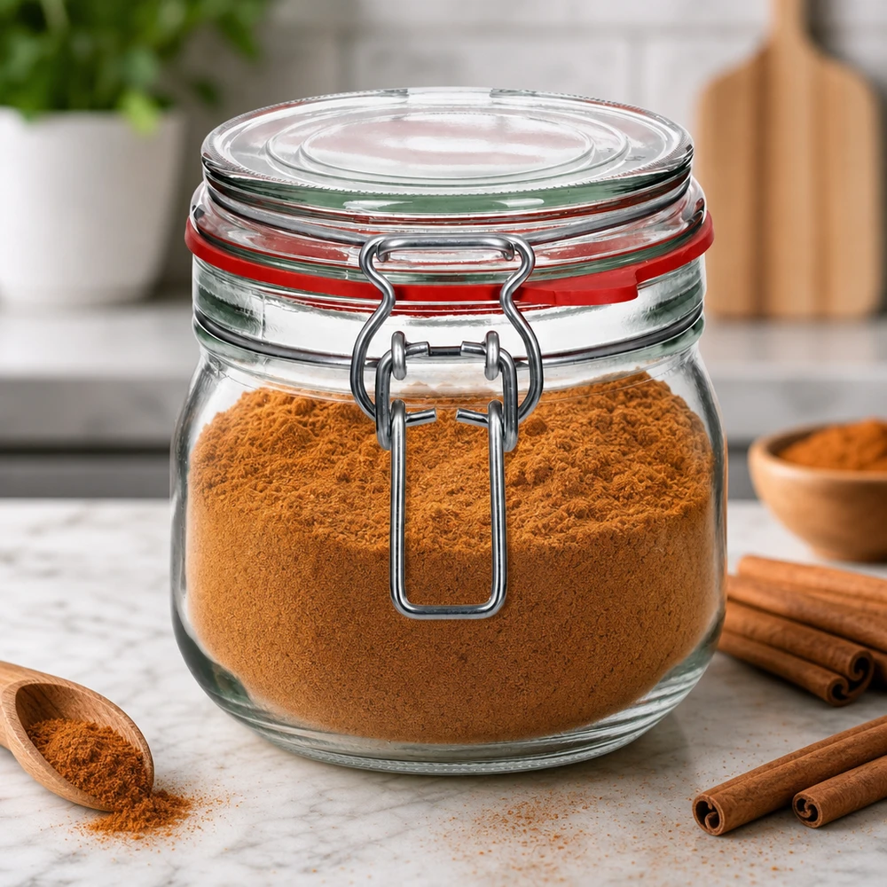 Tarro de cristal tipo G de 634 ml con cierre de clip UN... Tarro hermético de 634 ml con práctica tapa abatible para especias y alimentos secos