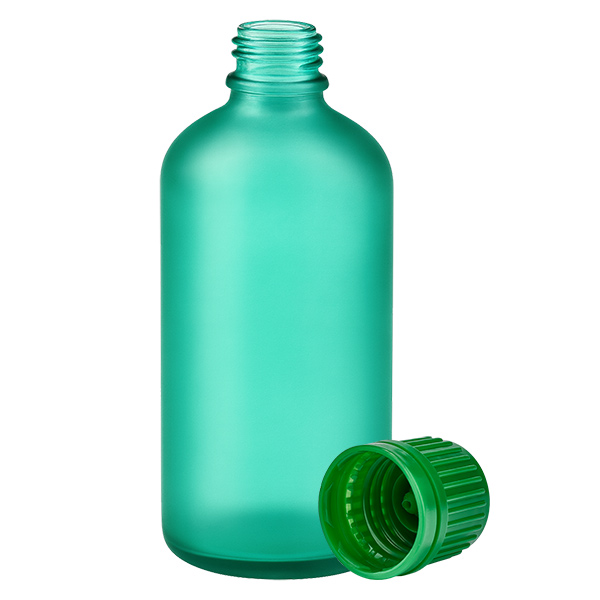 Frasco de 100 ml con tapón de rosca de 11 mm verde GreenLine UT18/100