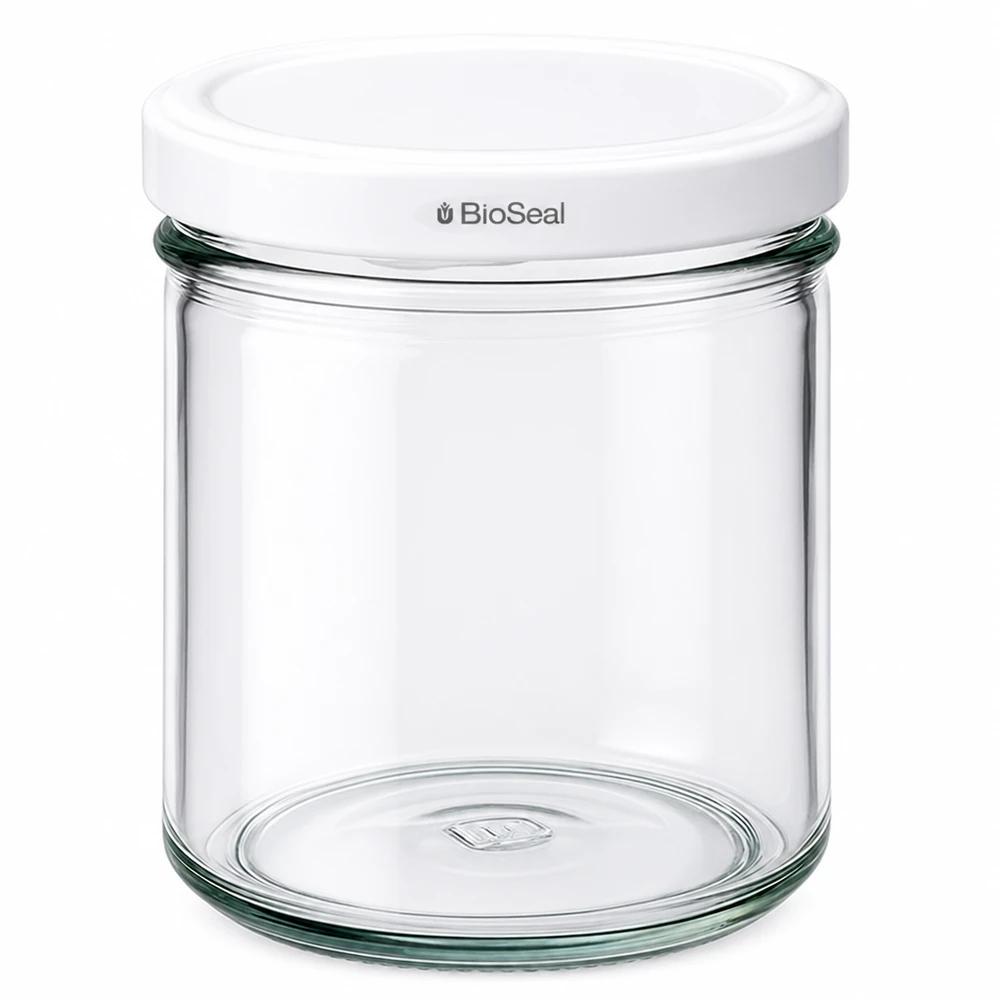 Vasos de 167ml con tapa blanca UNiTWIST BioSeal Tarro de conserva UNiTWIST 167ml con tapa blanca TO66 BioSeal Tarro de conserva Tarro de conserva transparente