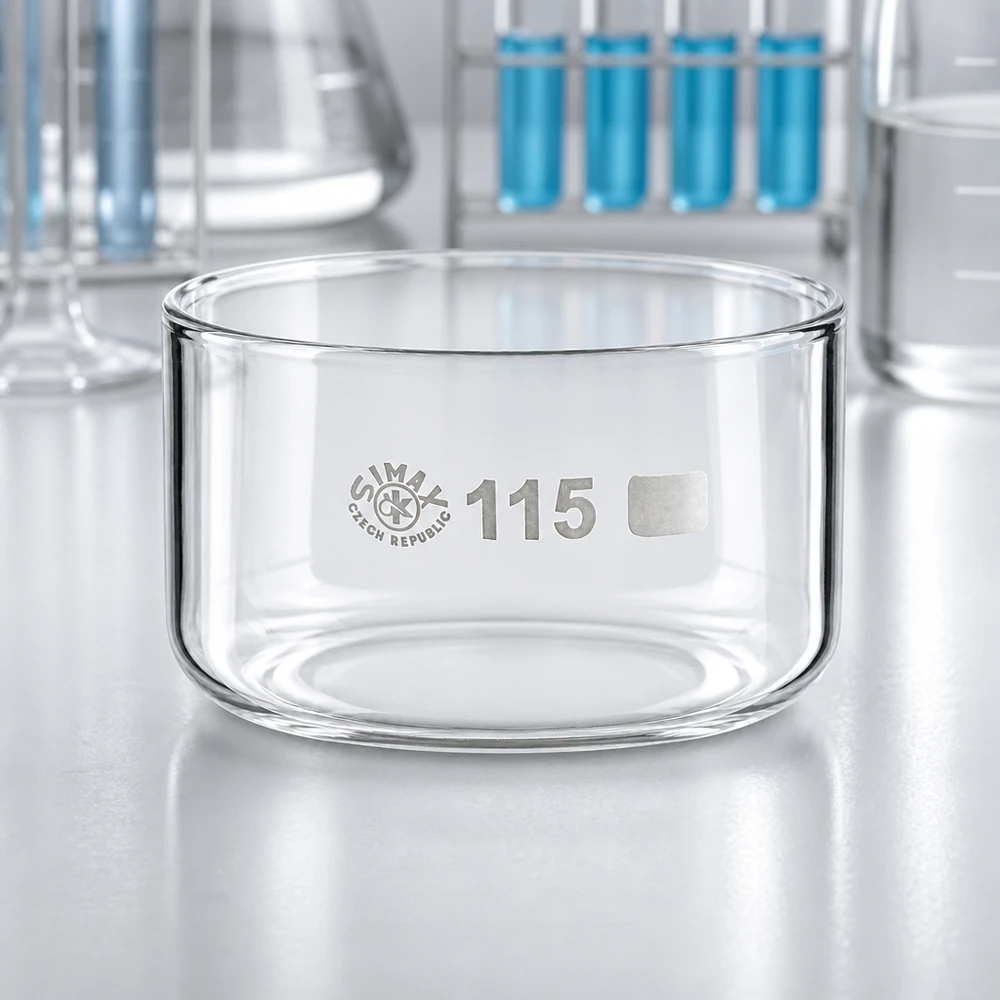 Recipiente de cristalización transparente de 500 ml, forma cilíndrica, sin pico vertedor, de vidrio borosilicato SIMAX