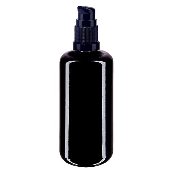 Botella de farmacia violeta 200ml tapón negro estándar Botella de farmacia violeta 200ml tapón negro estándar