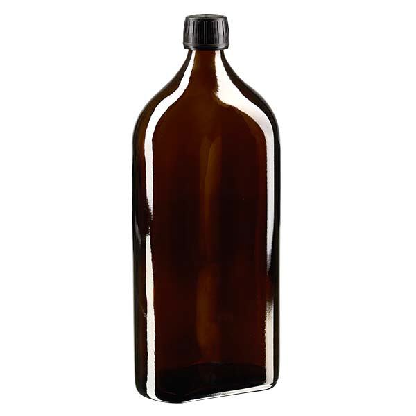 Tapón de rosca marrón Meplat 1000 ml cierre inviolable disco EPE negro
