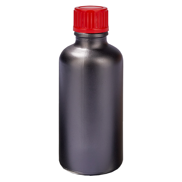 Botella 50ml 11mm tapón rosca rojo estándar BlackLine UT18/50 Botella 50ml 11mm tapón rosca rojo estándar BlackLine UT18/50