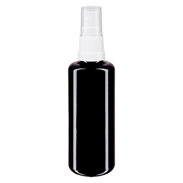 Botella de farmacia violeta 50ml tapón spray blanco Botella de farmacia violeta 50ml tapón spray blanco