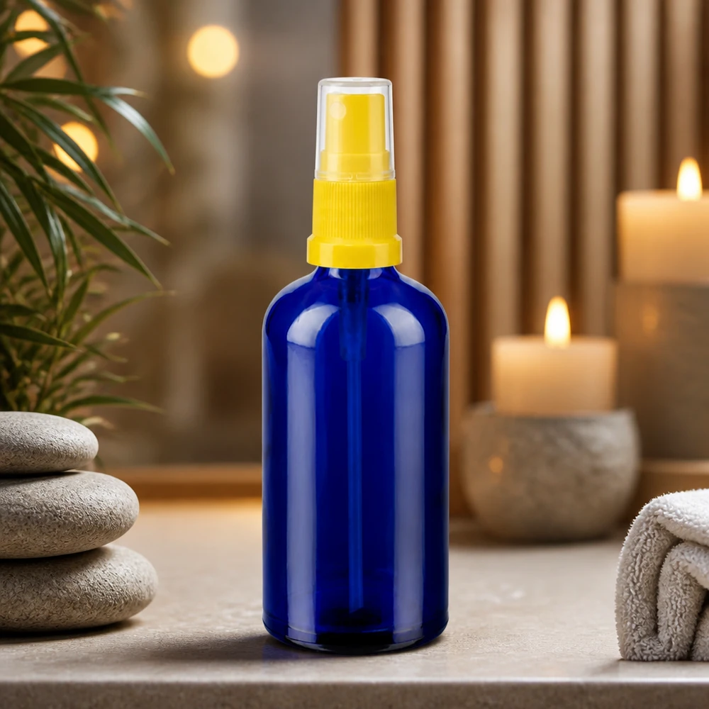 Práctico frasco de cristal de 100 ml con bomba pulverizadora ideal para cosméticos y sprays ambientales de bricolaje