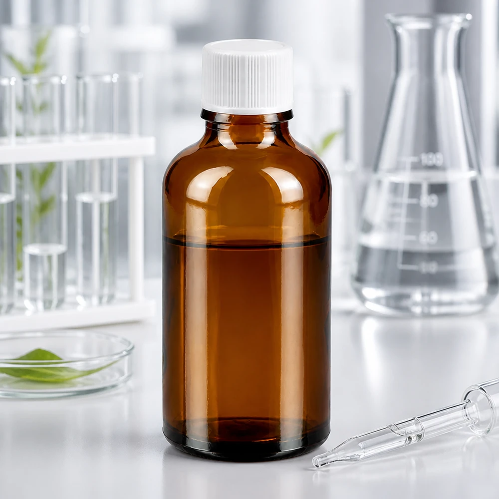 Botella 50ml 11mm tapón rosca blanco Standard BrownLine UT18/50 Frasco de vidrio ámbar de 50 ml con pipeta para dosificar con precisión tinturas y preparados líquidos