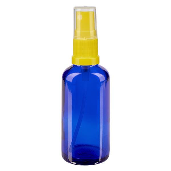 Botella de farmacia azul 50ml pulverizador superior amarillo Botella de farmacia azul 50ml pulverizador superior amarillo