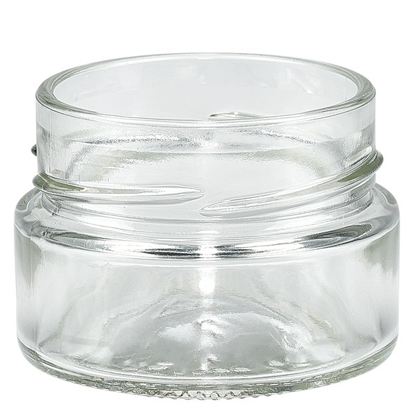 Tarro de cristal 80ml transparente, sin tapa, rosca TO58deep