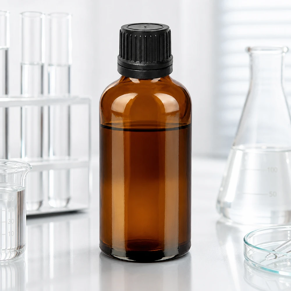 Frasco cuentagotas 50ml 1mm negro cierre inviolable BrownLine UT18/50 Frasco cuentagotas BrownLine de 50 ml con tapón negro, ideal para laboratorios y farmacias