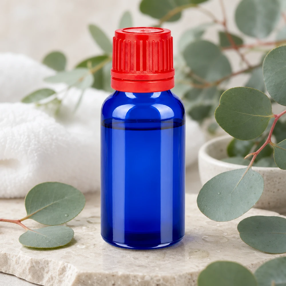 Frasco de 20 ml de vidrio de borosilicato de alta calidad con práctico tapón cuentagotas rojo